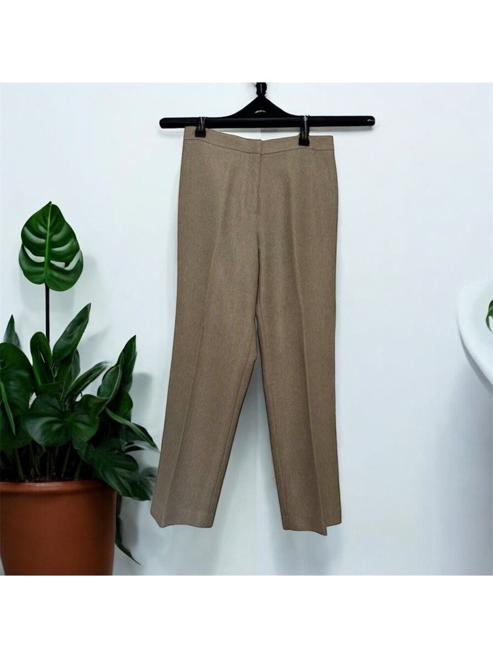 Courtenay Tan Trousers Classic Straight-Leg